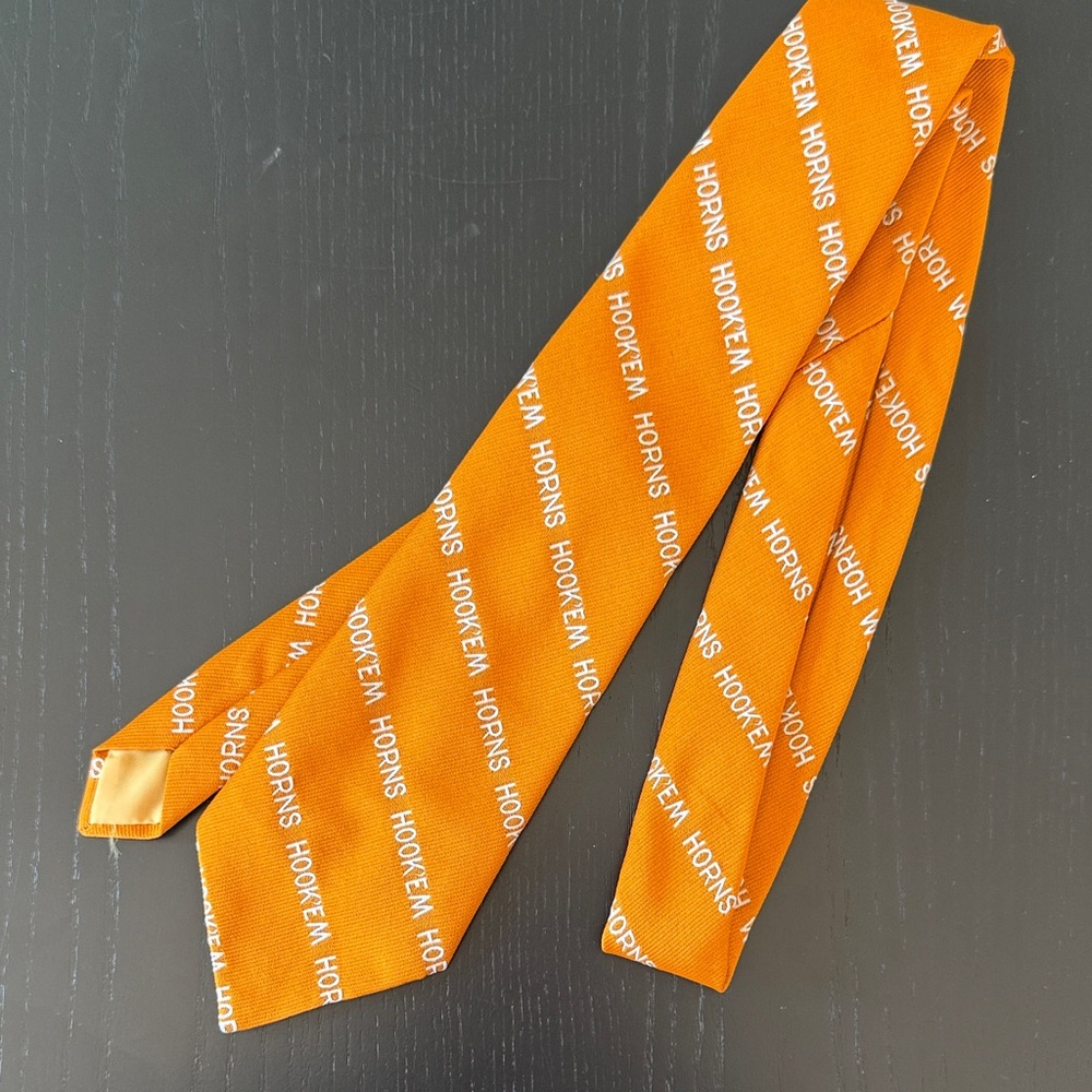 Vintage Texas Orange Hook 'Em Horns Men's Tie